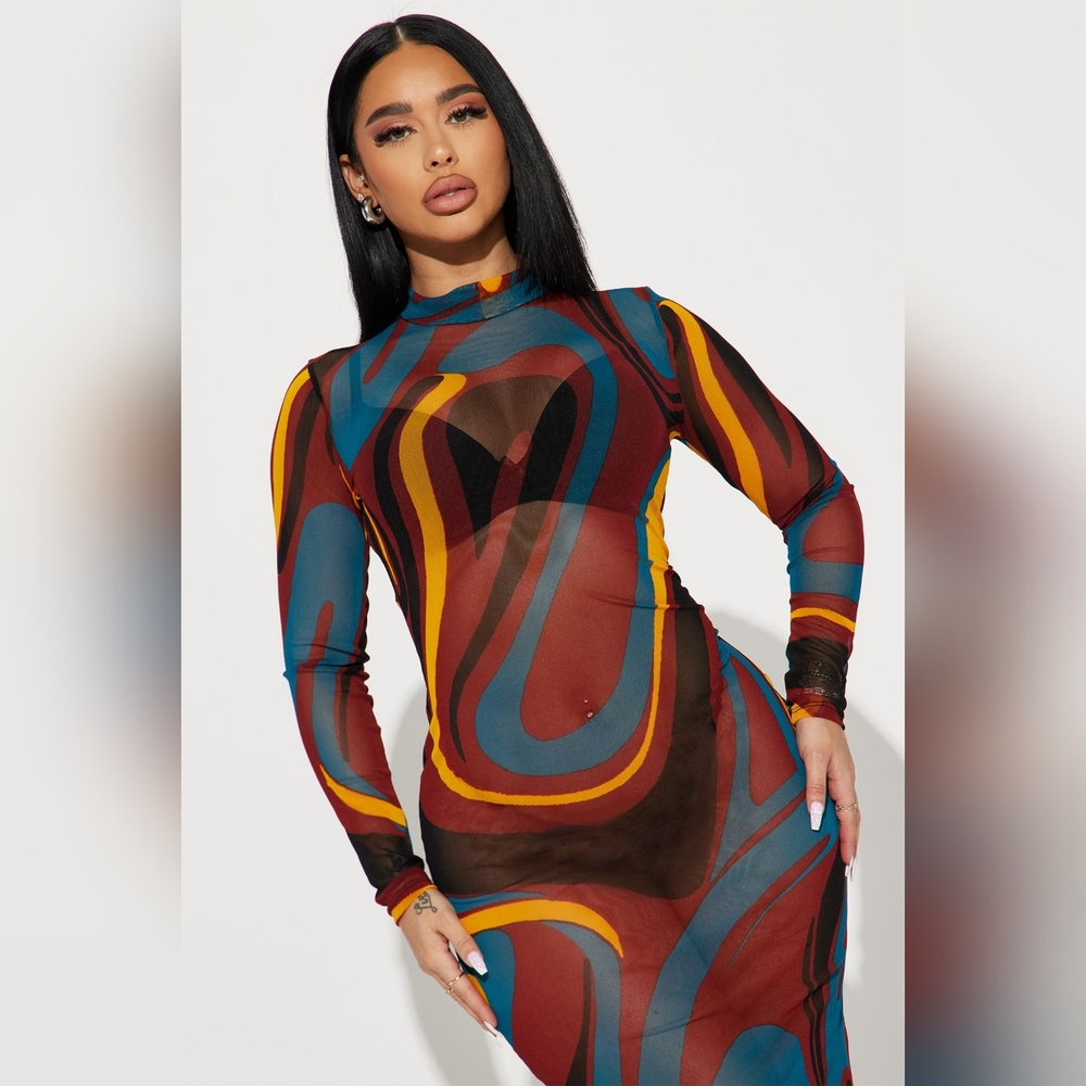 Fashion Nova Mesh Dress - Picture 2 of 4